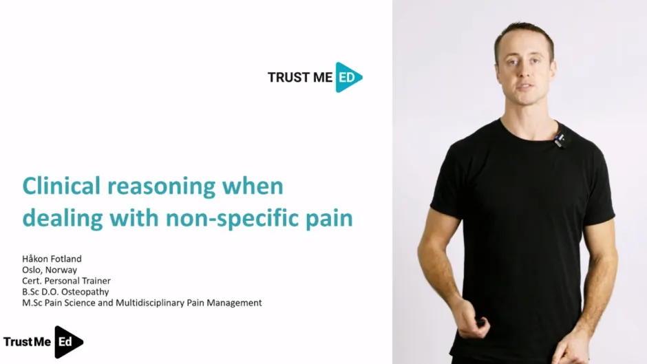 Clinical reasoning when dealing with non-specific pain